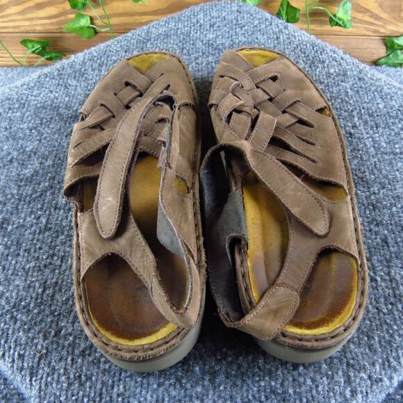 Naot Women's Ankle Strap Brown Leather Sz 8‎ Medium Used 2025 - Picture 4 of 6